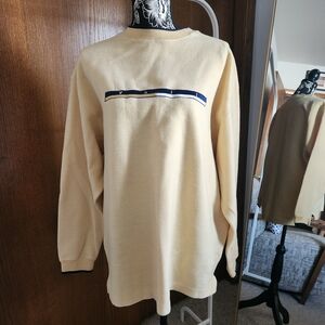 J. America Cream Crewneck Sweater with Navy Accent